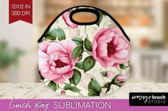 Spring Flowers Lunch Bag - Floral Lunch Bug PNG Sublimation Product Image 1