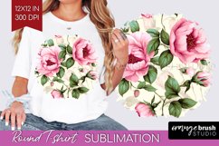 Spring Flowers Round Tshirt Background - Floral PNG Product Image 1