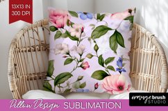 Spring Flowers Pillow Sublimation - Floral Pillow Cover PNG Product Image 1
