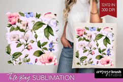 Spring Flowers Tote Bag - Floral Tote Bag PNG Sublimation Product Image 1