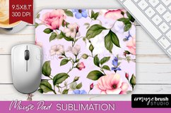 Spring Flowers Mouse Pad Sublimation - Floral Mousepad PNG Product Image 1