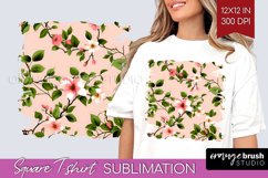 Spring Flowers Square Tshirt Background - Floral PNG Product Image 1