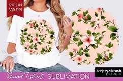 Spring Flowers Round Tshirt Background - Floral PNG Product Image 1
