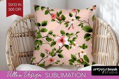Spring Flowers Pillow Sublimation - Floral Pillow Cover PNG Product Image 1