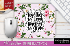 Family Quote Mouse Pad Sublimation - Floral Mousepad PNG Product Image 1