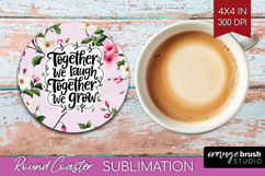 Family Quote Round Coaster - Floral Coaster PNG Sublimation Product Image 1