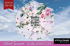 Family Quote Wind Spinner Sublimation PNG - Floral Round Product Image 1
