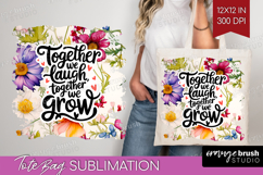 Family Quote Tote Bag - Floral Tote Bag PNG Sublimation Product Image 1