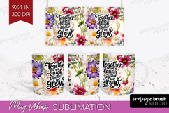 Family Quote Mug Wrap - Floral Mug PNG Sublimation Product Image 1