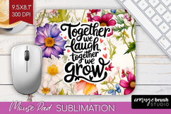Family Quote Mouse Pad Sublimation - Floral Mousepad PNG Product Image 1