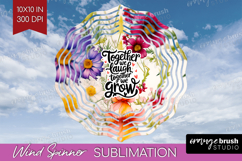 Family Quote Wind Spinner Sublimation PNG - Floral Round Product Image 1