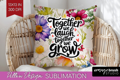 Family Quote Pillow Sublimation - Floral Pillow Cover PNG Product Image 1