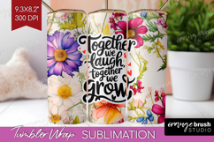 Family Quote Tumbler Wrap - Floral Tumbler PNG Sublimation Product Image 1