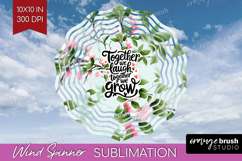 Family Quote Wind Spinner Sublimation PNG - Floral Round Product Image 1