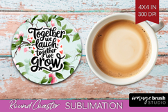 Family Quote Round Coaster - Floral Coaster PNG Sublimation Product Image 1