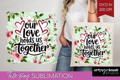 Family Quote Tote Bag - Floral Tote Bag PNG Sublimation Product Image 1