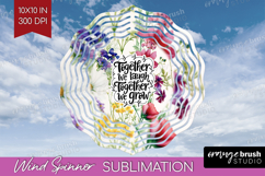 Family Quote Wind Spinner Sublimation PNG - Floral Round Product Image 1