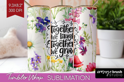 Family Quote Tumbler Wrap - Floral Tumbler PNG Sublimation Product Image 1