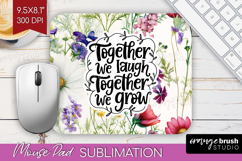 Family Quote Mouse Pad Sublimation - Floral Mousepad PNG Product Image 1