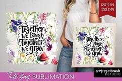 Family Quote Tote Bag - Floral Tote Bag PNG Sublimation Product Image 1