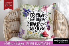Family Quote Pillow Sublimation - Floral Pillow Cover PNG Product Image 1