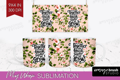Family Quote Mug Wrap - Floral Mug PNG Sublimation Product Image 1
