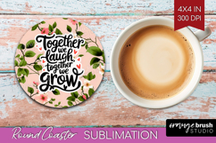 Family Quote Round Coaster - Floral Coaster PNG Sublimation Product Image 1