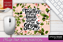 Family Quote Mouse Pad Sublimation - Floral Mousepad PNG Product Image 1