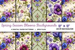 Spring Season Blooms Backgrounds JPG Product Image 1