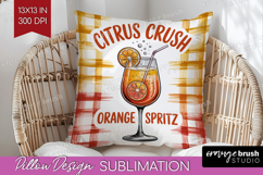 Spritz Cocktail Pillow Sublimation Summer Drink Pillow Cover Product Image 1