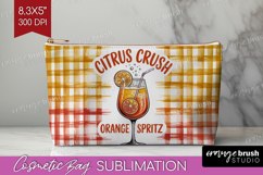 Spritz Cocktail Cosmetic Bag Summer Drink Makeup Bag PNG Product Image 1