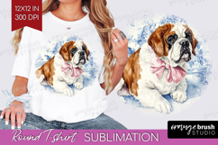 St. Bernard Dog Round Tshirt Background Blue Toile PNG Product Image 1
