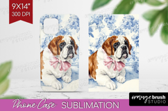 St. Bernard Dog Phone Case PNG Blue Toile Case PNG Product Image 1