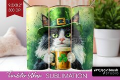 St. Patricks Day Tumbler Wrap - Cute Animals Tumbler PNG Product Image 1