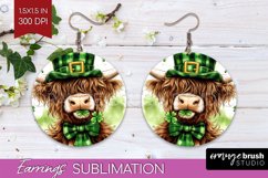 St. Patricks Day Round Earrings - Cute Animals PNG Product Image 1