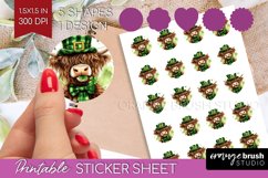 St. Patricks Day Round Sticker - Cute Animals Printable Product Image 1