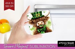 St. Patricks Day Magnet Sublimation - Cute Animals Square Product Image 1