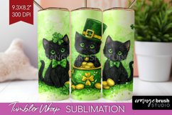 St. Patricks Day Tumbler Wrap - Cute Animals Tumbler PNG Product Image 1