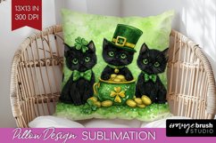 St. Patricks Day Pillow Sublimation - Cute Animals Pillow Product Image 1