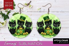 St. Patricks Day Round Earrings - Cute Animals PNG Product Image 1