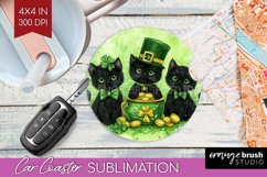 St. Patricks Day Car Coaster - Cute Animals Coaster PNG Product Image 1