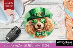 St. Patricks Day Car Coaster - Cute Animals Coaster PNG Product Image 1