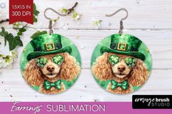 St. Patricks Day Round Earrings - Cute Animals PNG Product Image 1