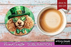 St. Patricks Day Round Coaster - Cute Animals Coaster PNG Product Image 1