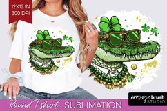 St. Patricks Day Round Tshirt Background - Cute Animals PNG Product Image 1