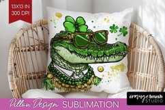 St. Patricks Day Pillow Sublimation - Cute Animals Pillow Product Image 1