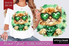 St. Patricks Day Round Tshirt Background - Cute Animals PNG Product Image 1