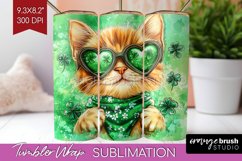 St. Patricks Day Tumbler Wrap - Cute Animals Tumbler PNG Product Image 1
