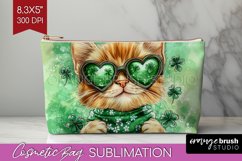 St. Patricks Day Cosmetic Bag - Cute Animals Makeup Bag PNG Product Image 1