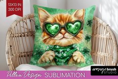 St. Patricks Day Pillow Sublimation - Cute Animals Pillow Product Image 1